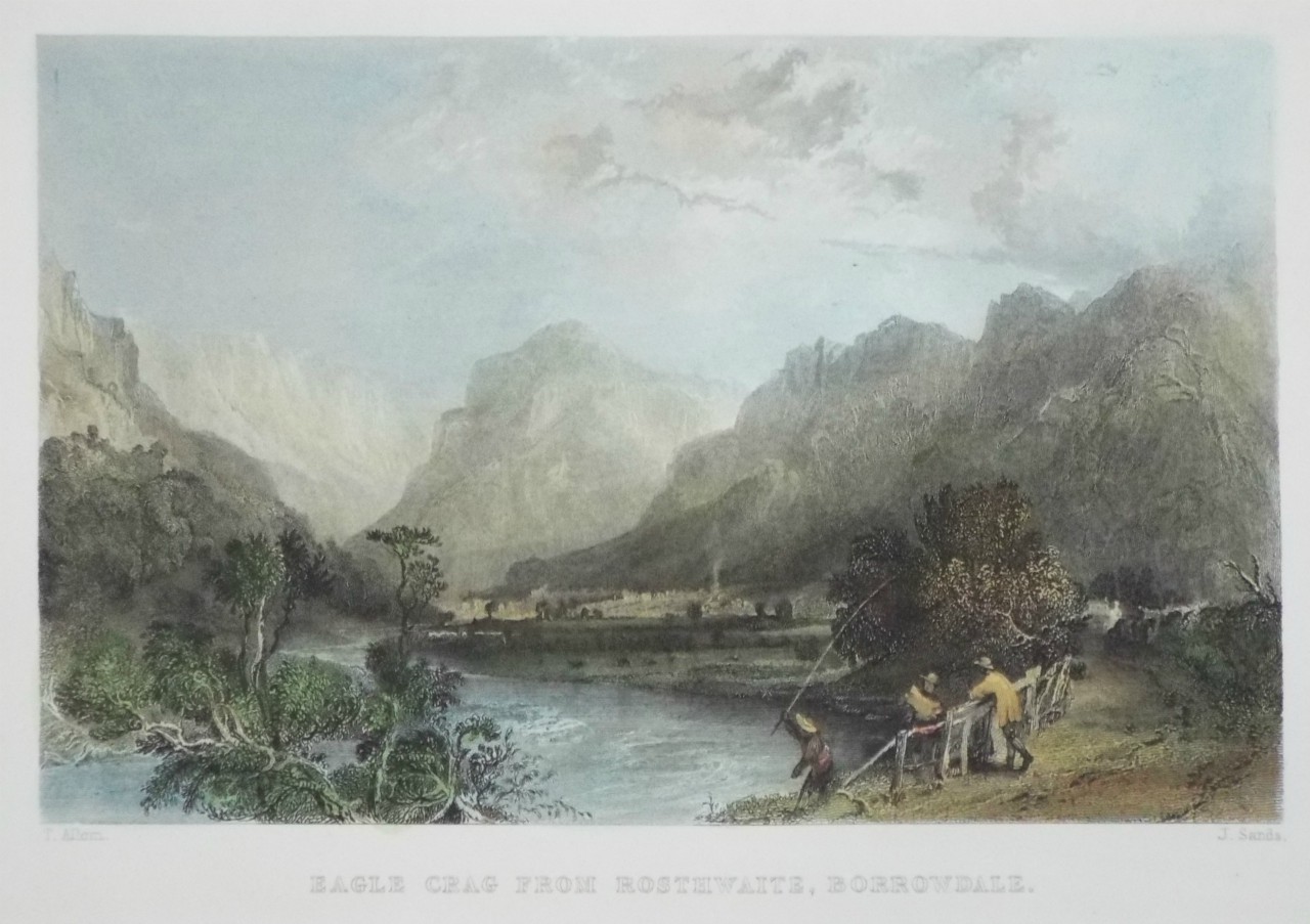 Print - Eagle Crag from Rosthwaite, Borrowdale. - Sands